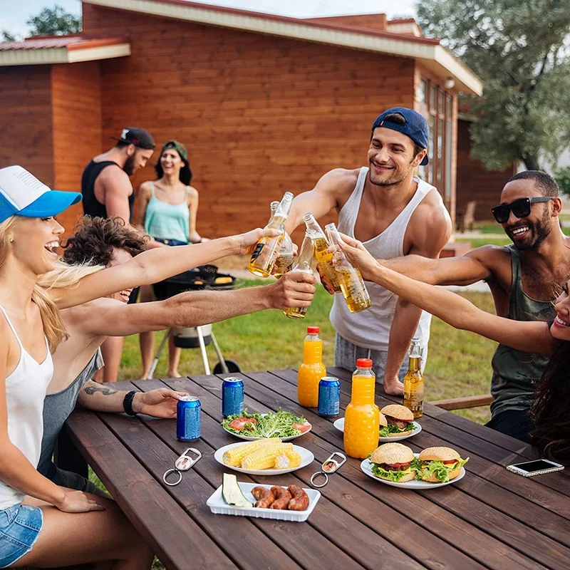 Hot-10 pcs Sublimation leer Schlüssel bund Metall flaschen öffner leer Schlüssel ring Wärme übertragung rechteckige Sublimation Schlüssel bund