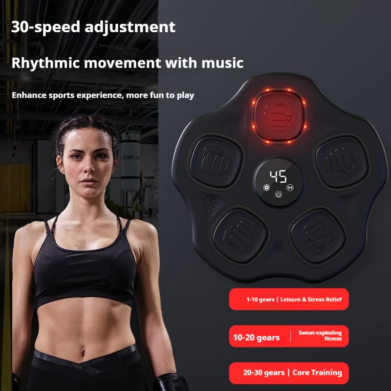 Smart Music Boxing Reaction Target Bluetooth Nail Free Installation Multifunctional Wall Mounted Home Fitness Training view 3
