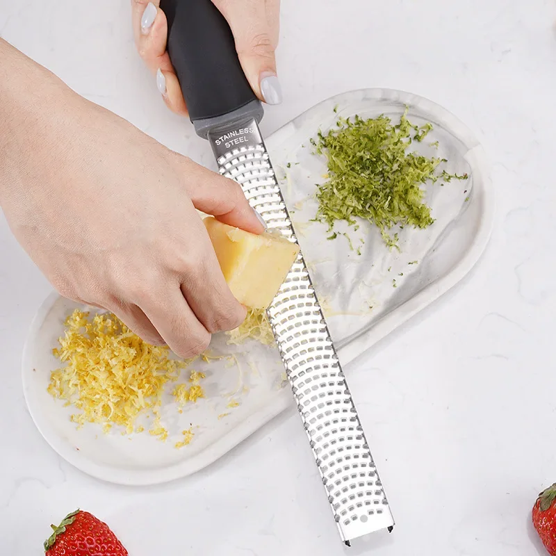 Citrus Lemon Zester & Cheese Grater-Parmesan Cheese, Lemon, Ginger, Garlic, Nutmeg, Chocolate, Vegetables, Fruits, kitchen tools