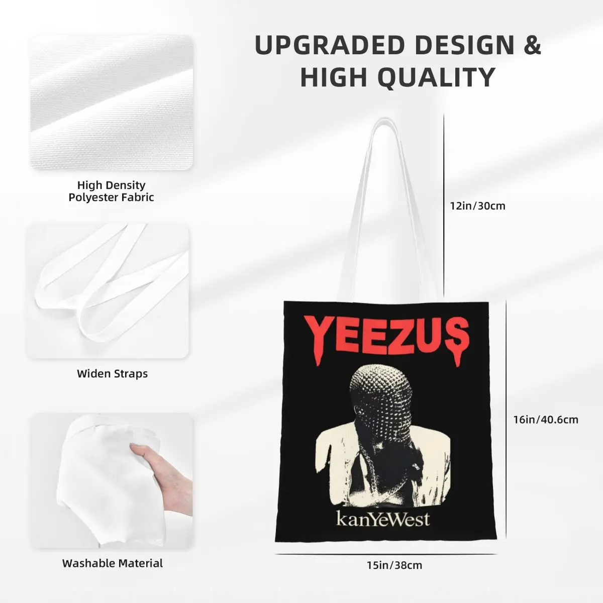 Bolsos de mano Unisex Kanye West Yeezus, bolsa de lona, Hip Hop, Rap, para compras