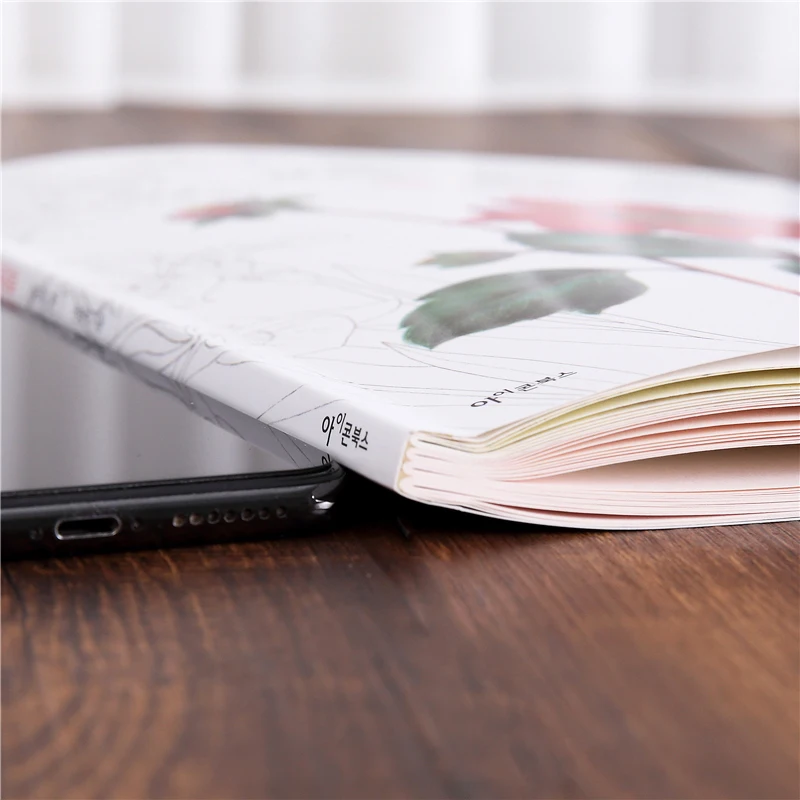 72 Pages 27*22cm Korean Four Seasons Flower Coloring Book Adult Decompression Graffiti Painting Line Art Draft