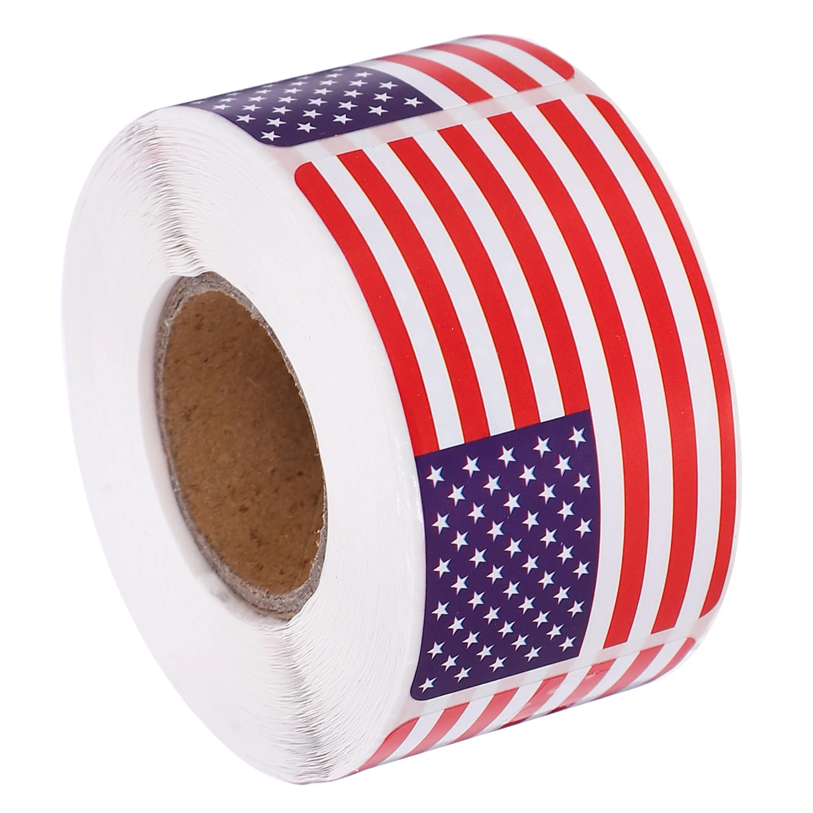 

1 Roll American Flag Stickers Paper Material Large Capacity Adhesive Decals For Laptop Water Bottle Car Scrapbooking