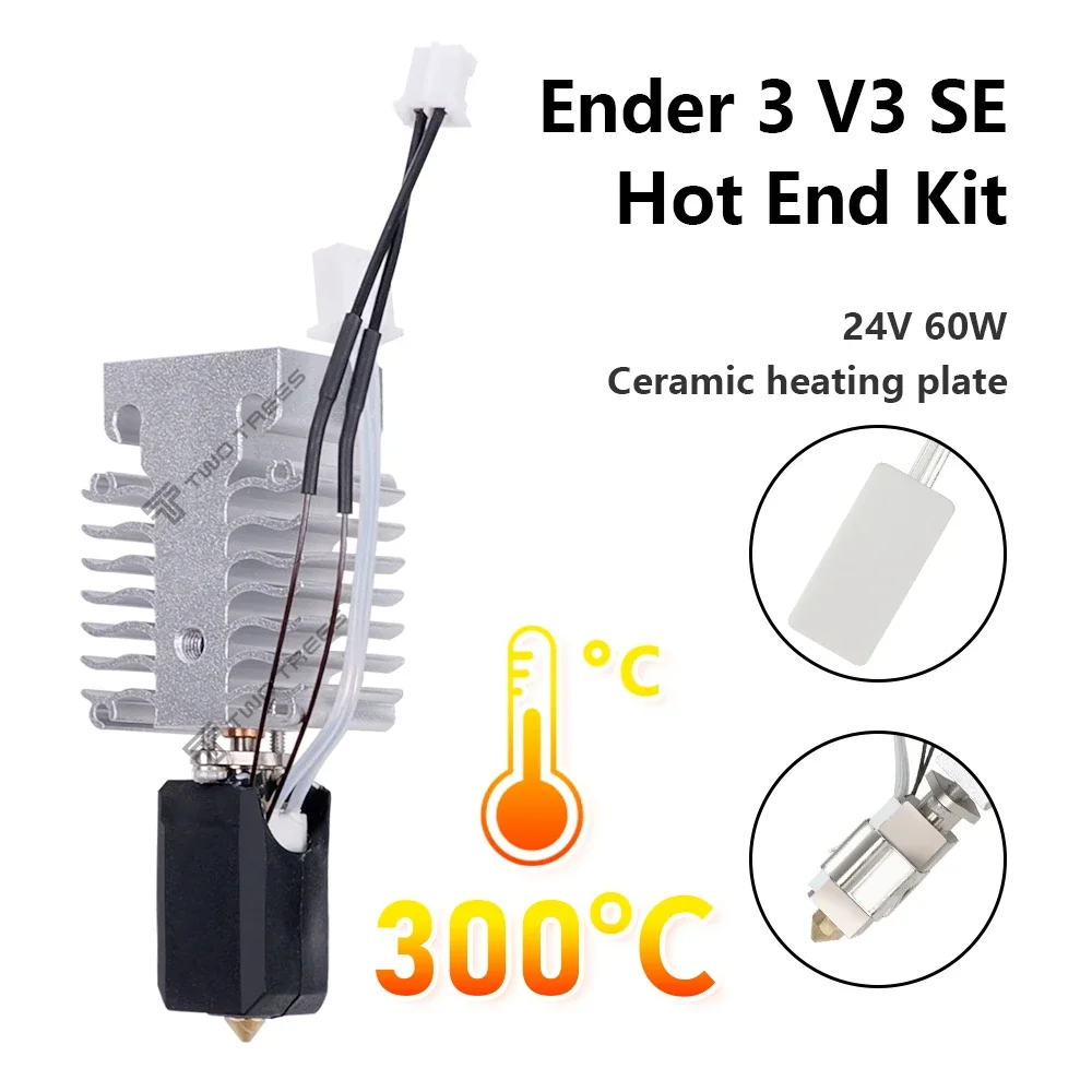 

Upgrade Hotend Kit For Creality Ender 3 V3 SE Hot End 24V 60W Ceramic Print Head Bimetallic Throat 3D Printer Accessories