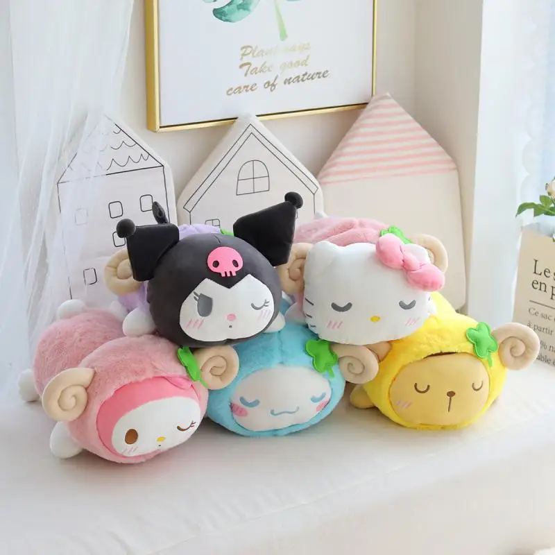 

Анимационные периферийные устройства Sanrio Kawaii Hello Kitty Kuromi My Melody мультяшная кукла подушка для сна летняя новая плюшевая игрушка подушка орнамент