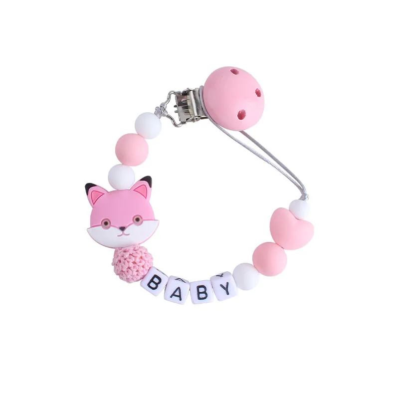 Clips de sucette pour bébé, dessin animé, nom personnalisé, jouets de dentition en Silicone, porte-tétine pour nourrissons, chaîne à Clip, accessoires pour bébé, nouveau