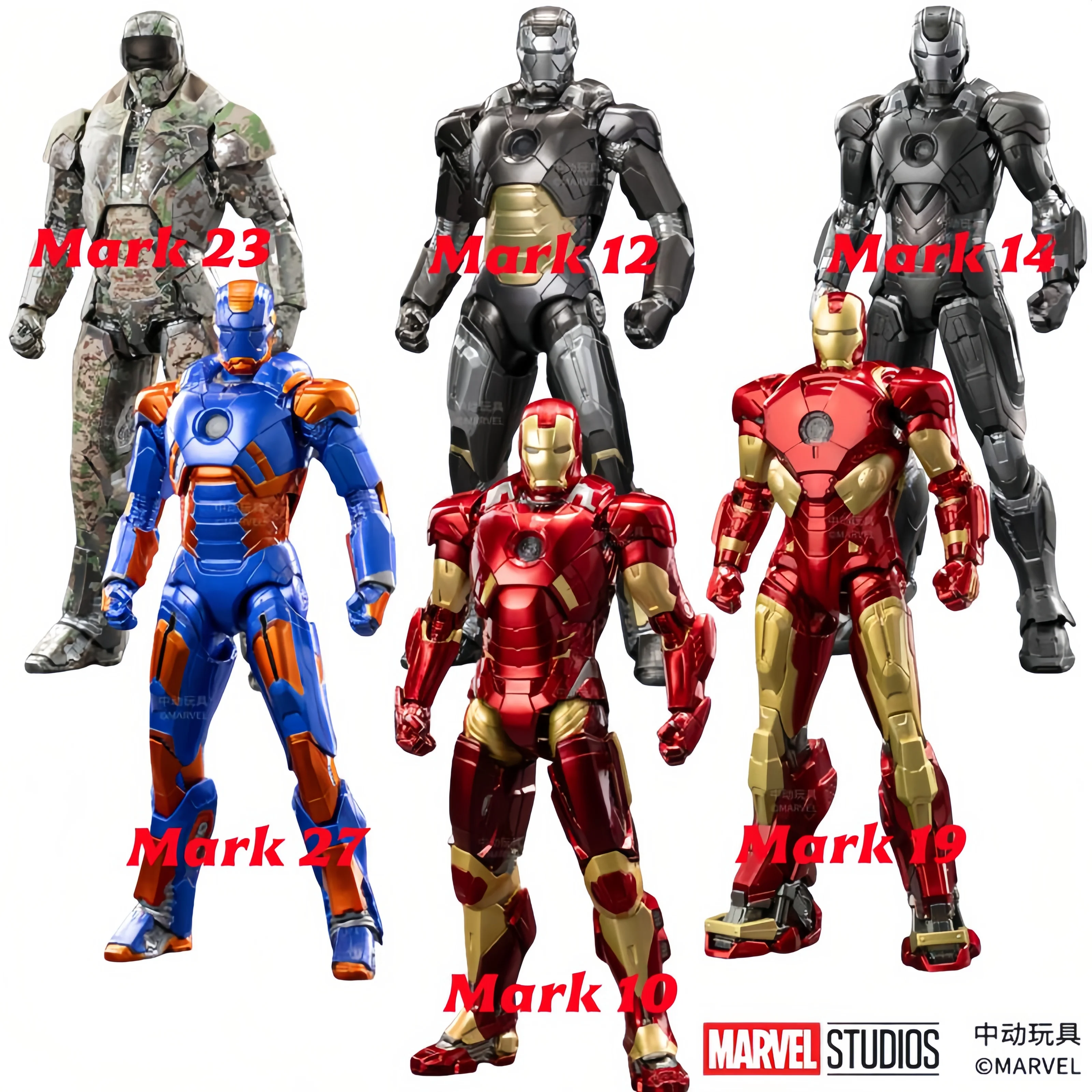 ZD 토이 아이언맨 시리즈 모바일 폰 커넥터 MK10 MK12 MK14 MK19 MK23 MK27 액션 캐릭터 수집용 장난감 크리스마스 선물