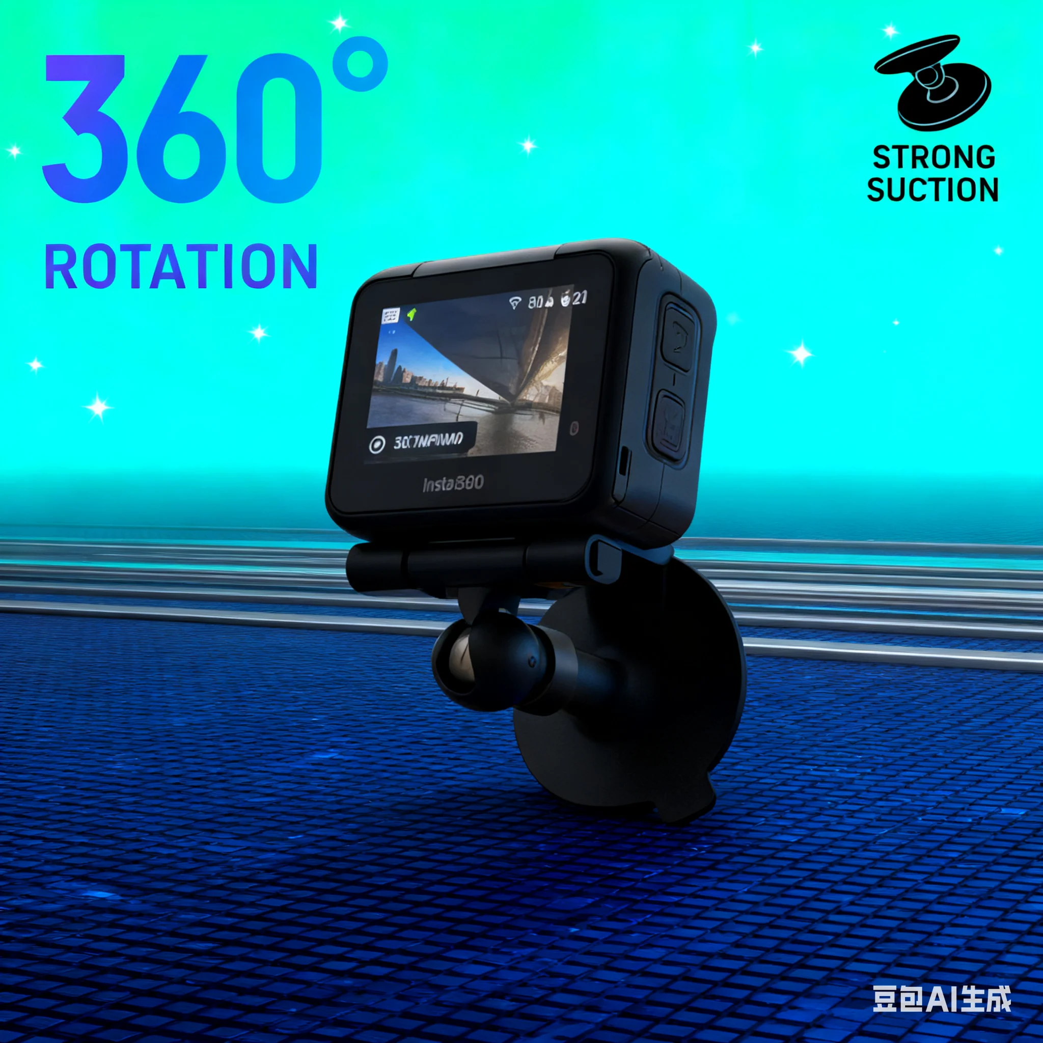 insta360-go-ultra-用調整可能なボールヘッドマウント-360-°-スイベルブラケット、フレキシブル方向アダプター