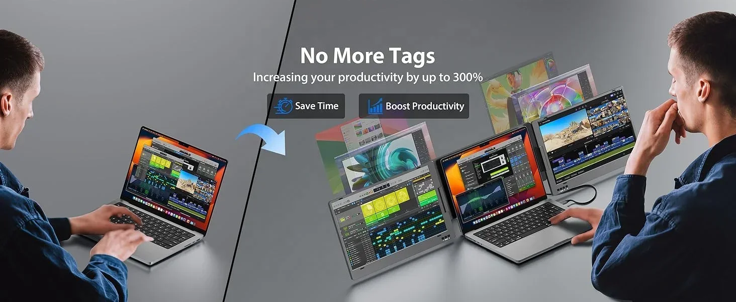 

great value for money OEM ODM Direct Factory Triple Laptop Screen Extender 15.6" FHD 1080P IPS Dual Portable 350±20cd/m2