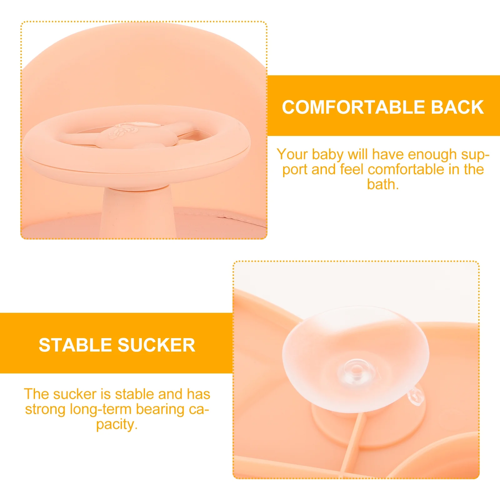 Bath Seat High Backrest Armrests Smooth Stable Suction Cup Shower Chair Lightweight Bathtub Seat Bathing Supply