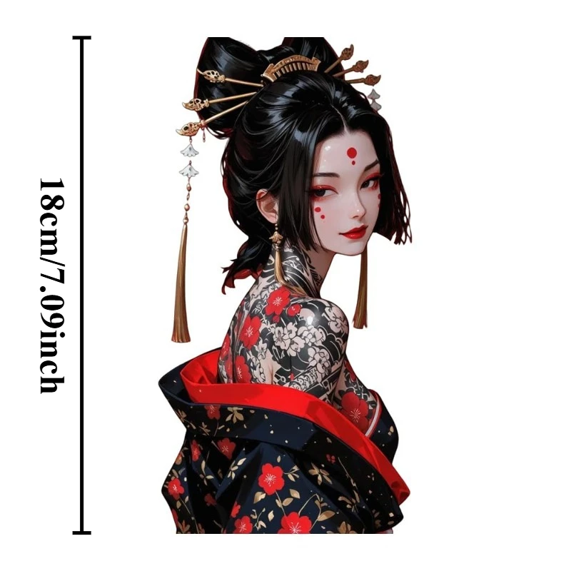 1Pc Japanese Cyber Demon Girl Vinyl Sticker, Waterproof Decal For Car Trunk Motorcycle Decor, Holiday Gift
