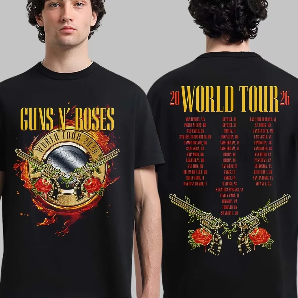 Guns N' Roses World Tour 2026 Admat Merch Fan T-shirt Cotton Clothing Unisex Men‘s Women's T-Shirt Y2k Popular Casual Tee