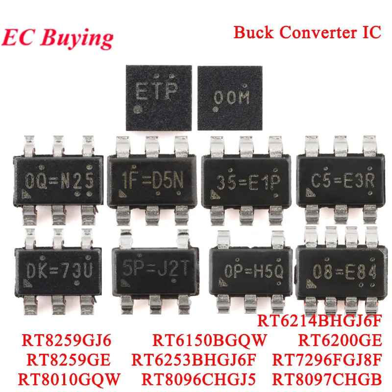 10Pcs/1pc RT6150BGQW RT6200GE RT6214BHGJ6F RT6253BHGJ6F RT7296FGJ8F RT8010GQW RT8096CHGJ5 RT8097CHGB RT8259GE RT8259GJ6 Buck IC