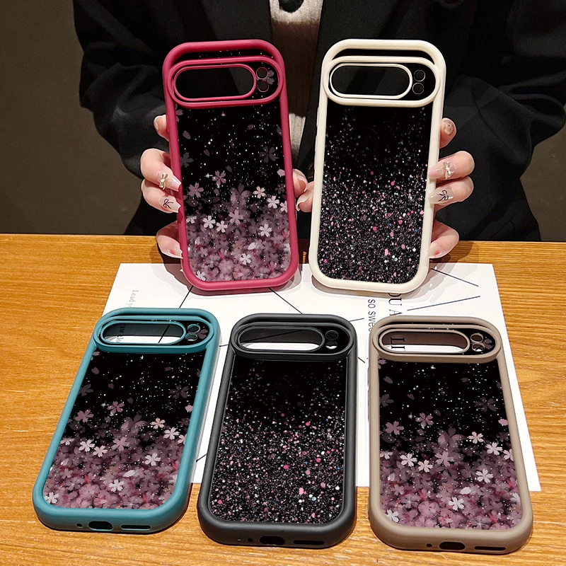 Cherry Blossom Pattern TPU Case For Google Pixel 8 7 10 Pro 9A 8A Pixel 10 9 Pro XL Shockproof Soft Silicone Phone Cover Cases