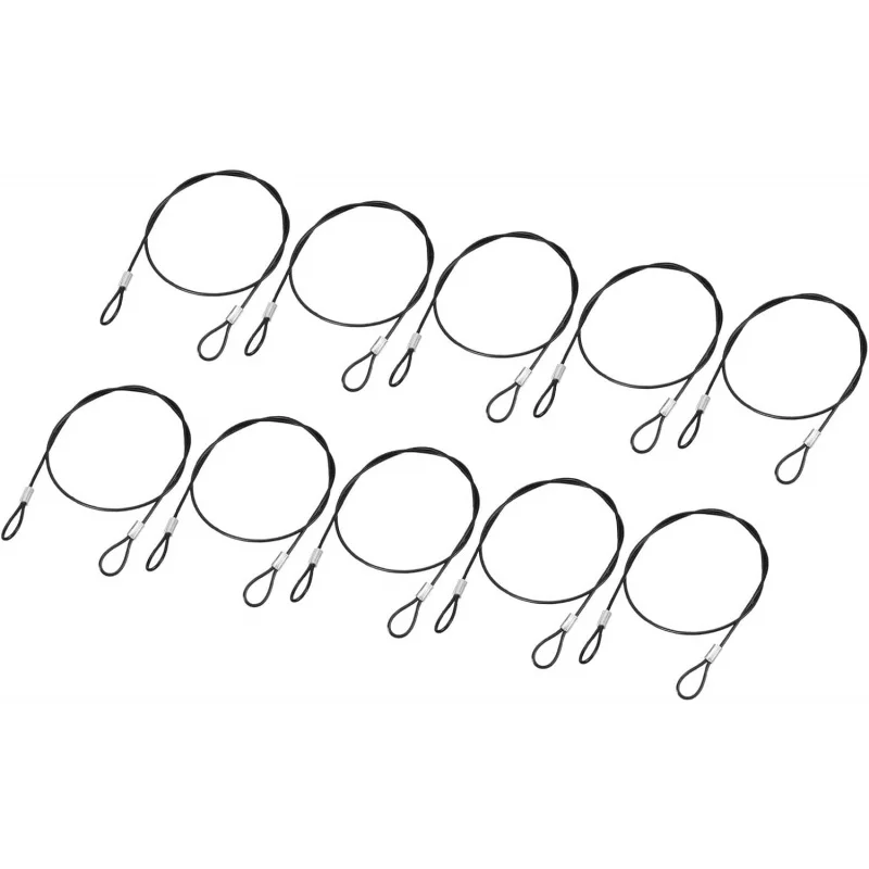 ล็อคความปลอดภัย 10 ชิ้น, เชือกลวดสแตนเลสพร้อมห่วงคู่ |   รั้วบ้านเกรทโฮมส์(สีดำ 2=ฟุต 2 มม