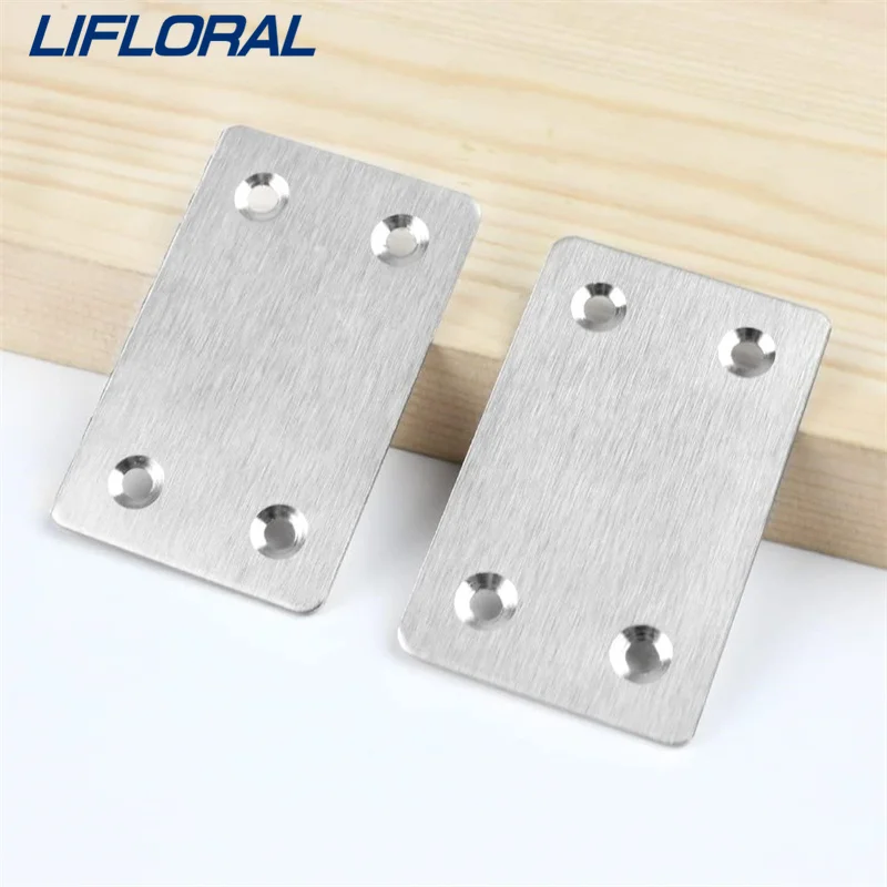 20pcs 38*66mm Thickness1.2mm Stainless Steel Flat Brackets Straight Strip Repair Fixing Joining furniture Connecting fittings