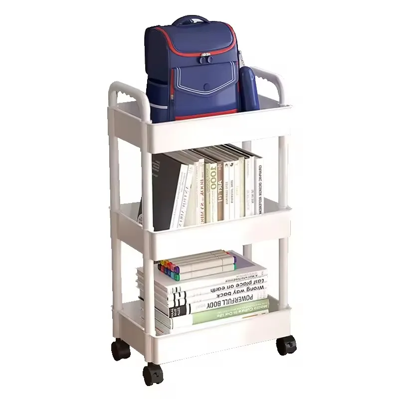 High quality Home Organizer Multi Layer Shelf Metal Rolling Hand Cart amp Trolleys Plastic Kitchen Display Storage