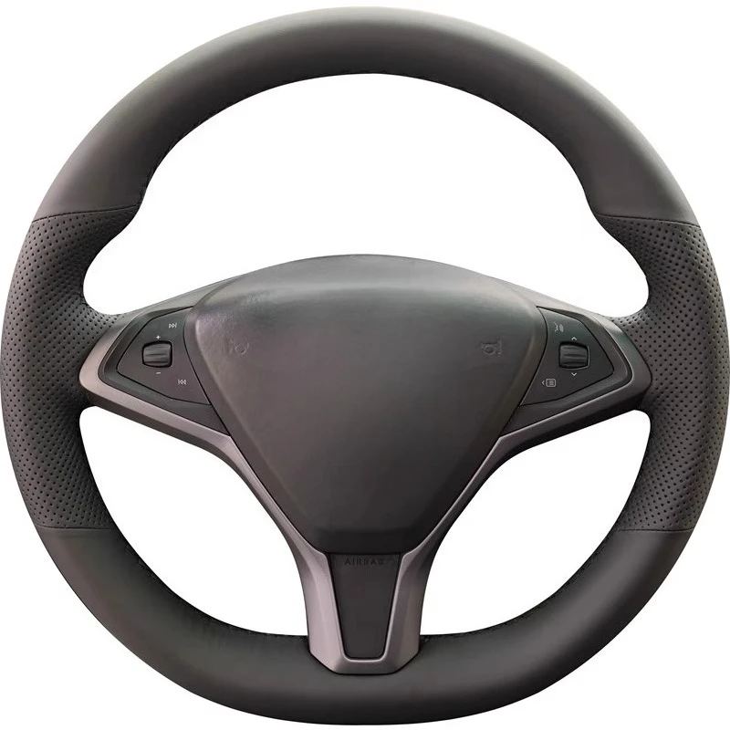 

100% Fit For Tesla Model S 2009-2018 Model X 2012-2018 Hand-stitched Genuine Leather wear resistant car steering wheel cover