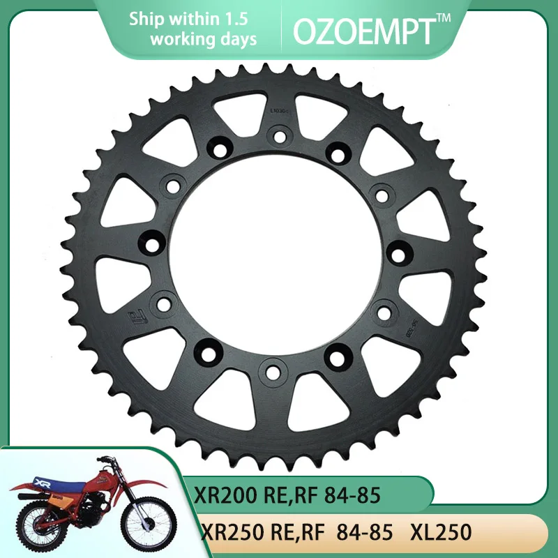 

OZOEMPT 520-50T Motorcycle Rear Sprocket Apply to XR200 RE,RF 84-85 XR250 RE,RF 84-85 XL250