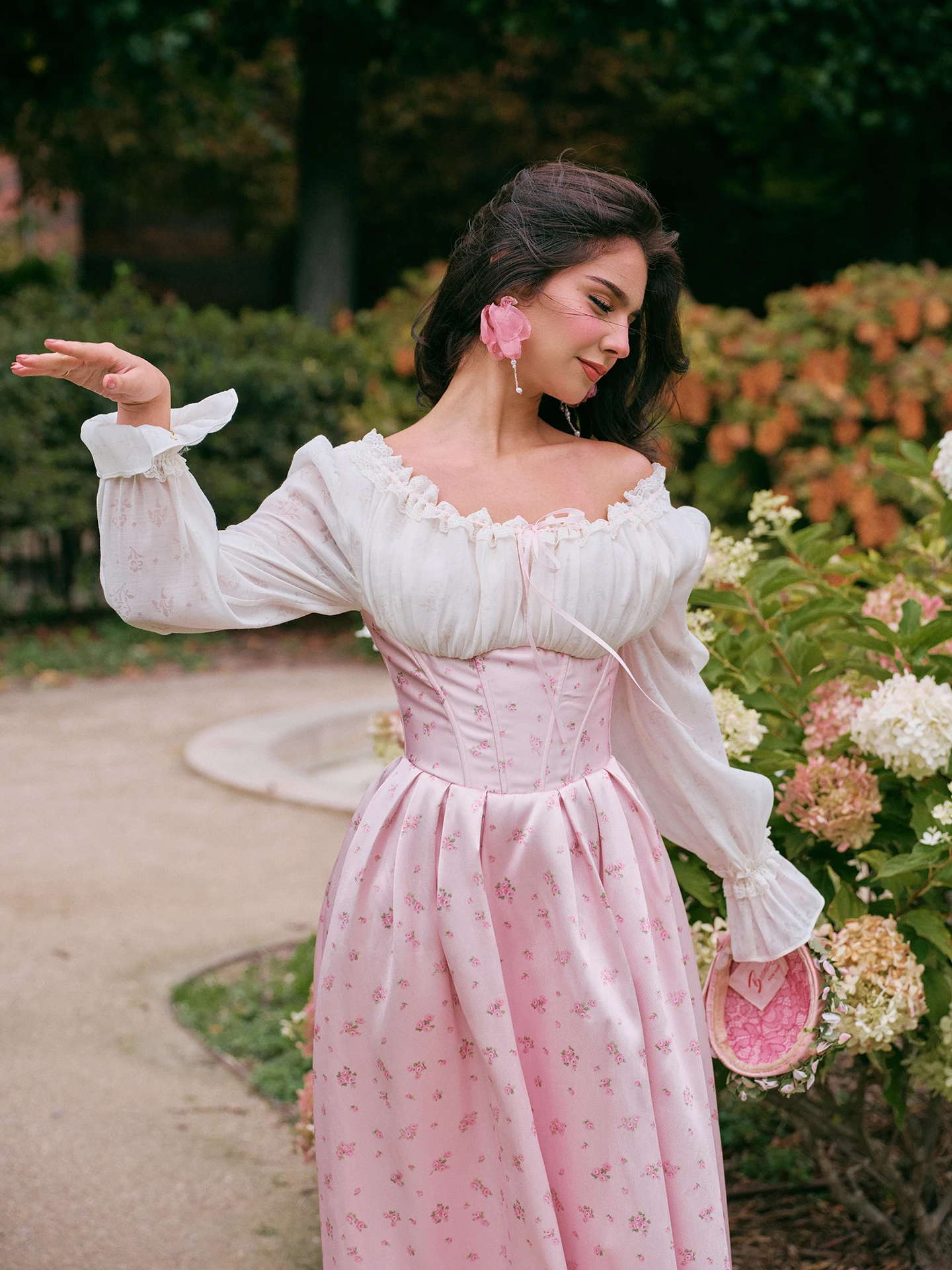 TIYIHAILEY الربيع الصيف النساء فستان كامل فانوس كم طويل ماكسي السيدات ساحة طوق خمر عالية الخصر المطبوعة وهمية 2 قطعة