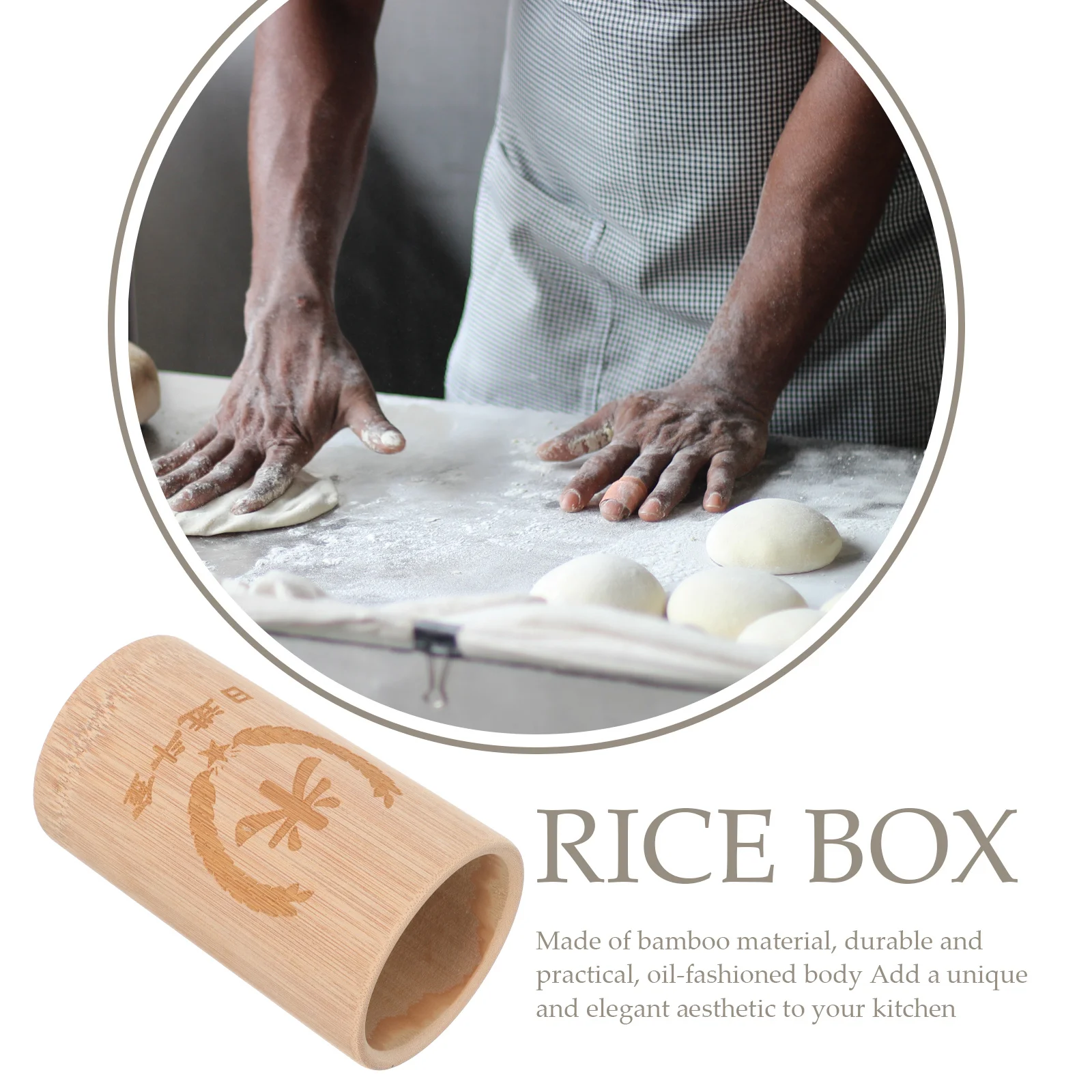 

Bamboo Rice Measuring Cup Lightweight Portable Compact Old-Fashioned Rice Scoop Kitchen Table Centerpiece Multipurpose