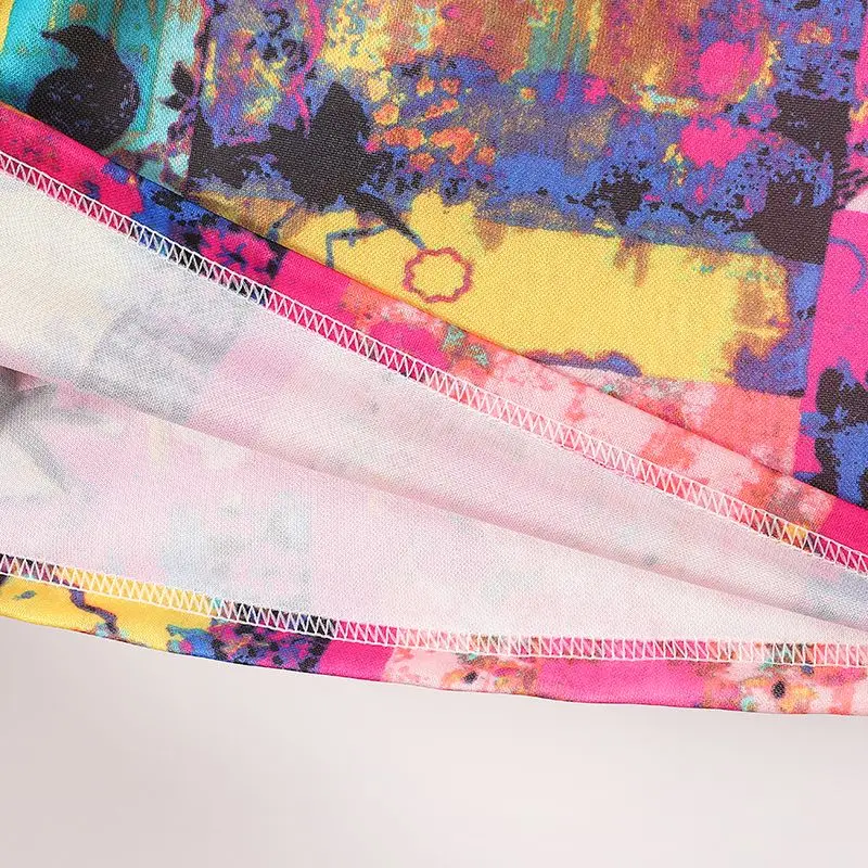 Gonna lunga stampata in stile etnico per donna nella primavera ed estate Nuova gonna a trapezio drappeggiata di grandi dimensioni Fat Mm