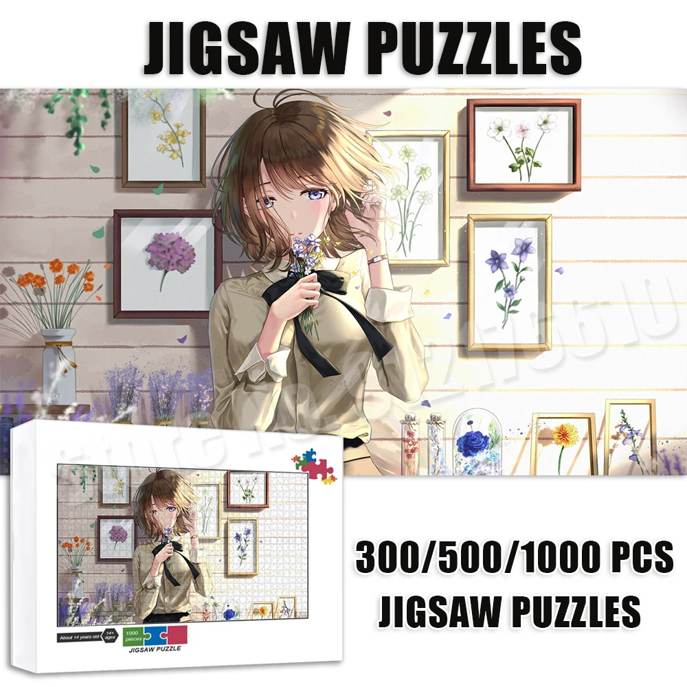 

300/500/1000 Pcs Puzzles Animation Girl Jigsaw Puzzles Landscape Assembling Child Educational Games Adults Toys Indoor Relaxing