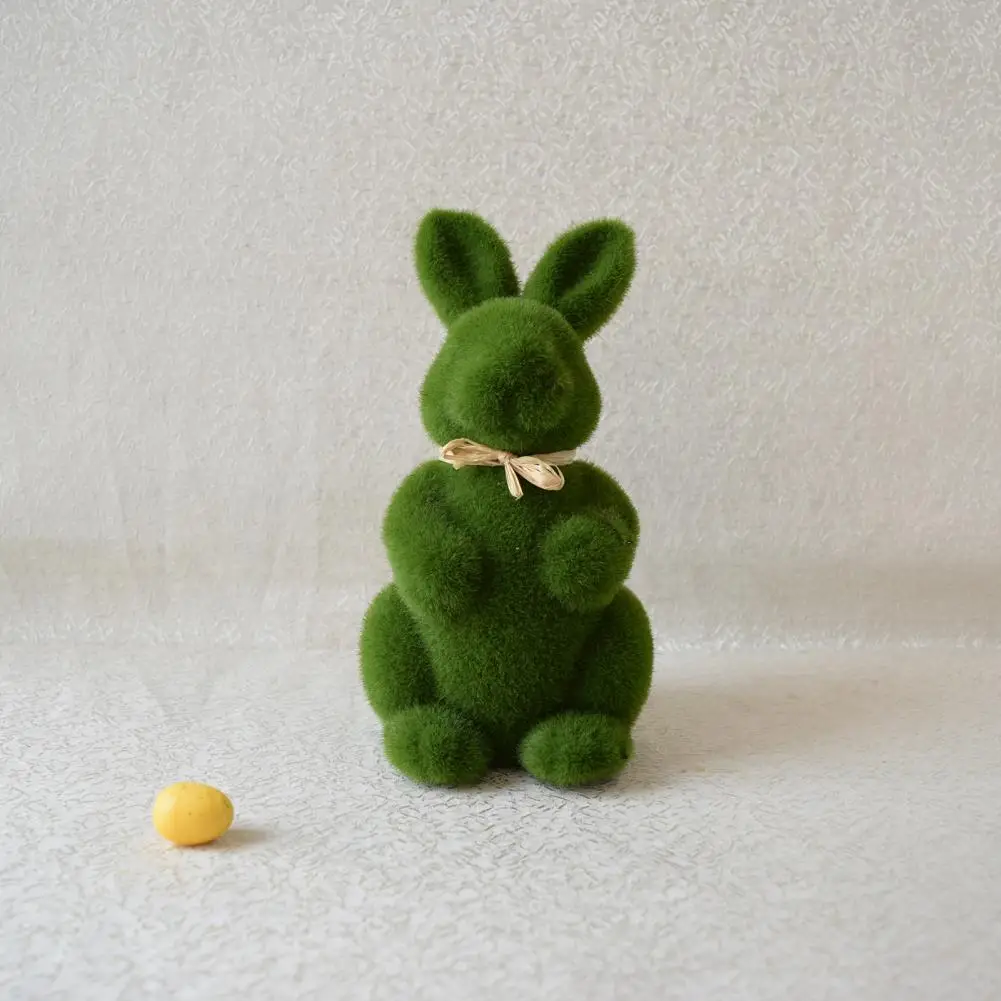 Durable  Doll Ornament Eco-friendly Material Home Craft Decor Pretty Green Rabbit Model for Desktop