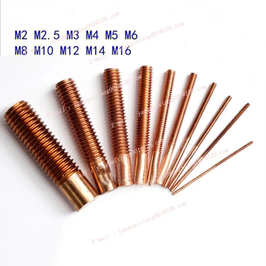 M2-M16 rosca de cobre métrica eletrodo hastes de eletrodo de cobre barra para descarga de faísca edm novo 1pc