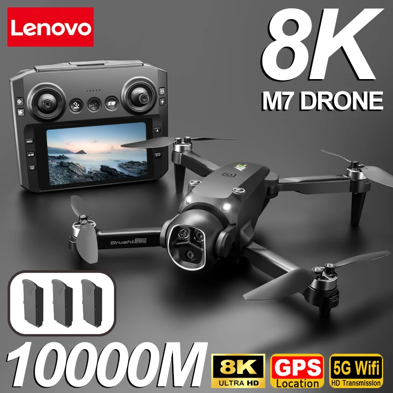 Lenovo M7 Drohne 8K Luftbild-HD-Doppelkamera Fotografie Intelligente Hindernisvermeidung Bürstenloser Antrieb 5G WIFI GPS Rückkehrfunktion Drohne