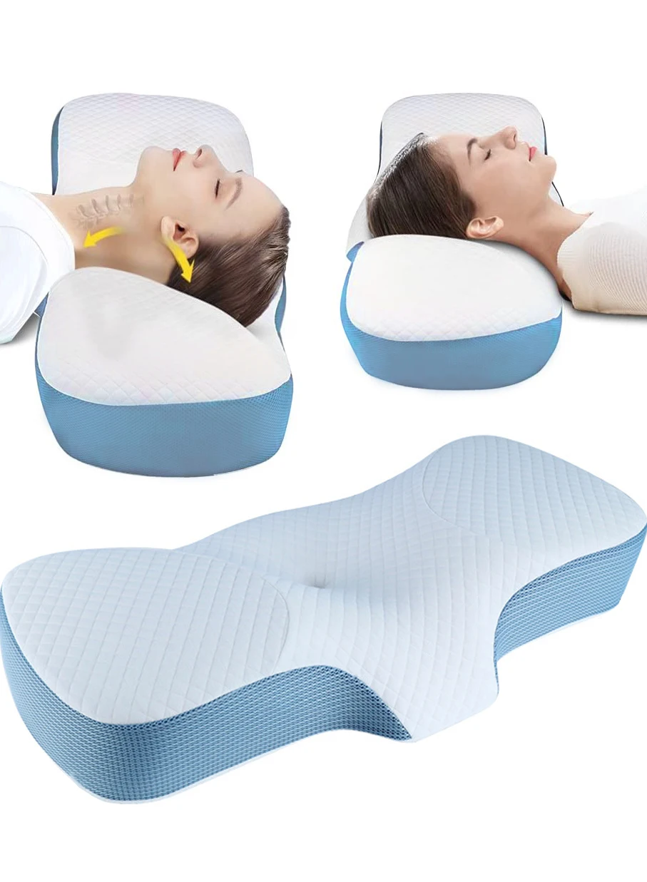 Memory Foam Pillow for Sleeping Size 67 X 12 cm Cervical Pillow for Neck and Shoulder Support Pillow for Side Sleepers Polyester