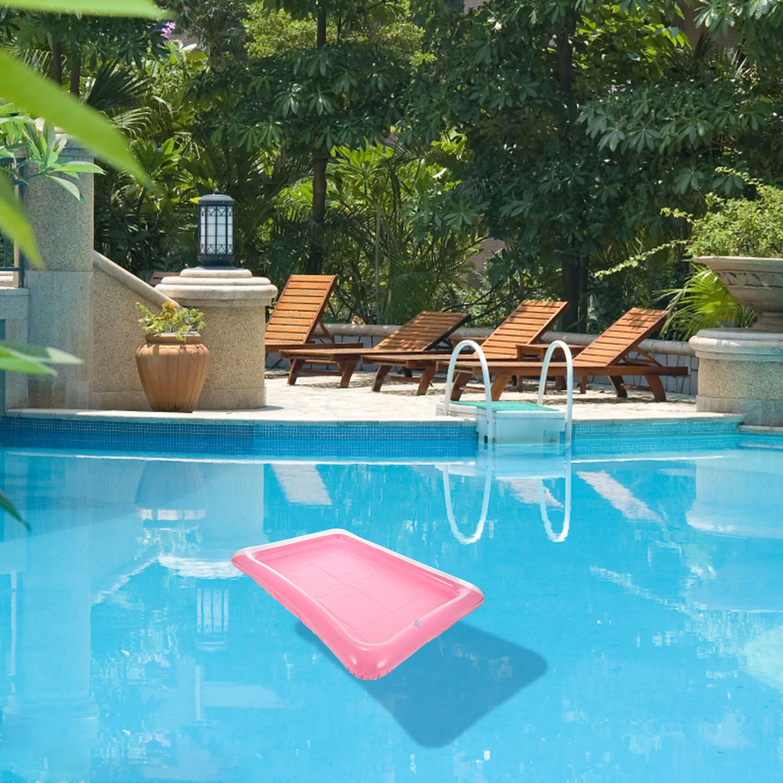 2 قطعة حامل مشروبات عائمة قابلة للنفخ العائمة الصيف حفلة علبة ثلج حمام سباحة شرب تخدم صينية نفخ الجليد بار بركة #4