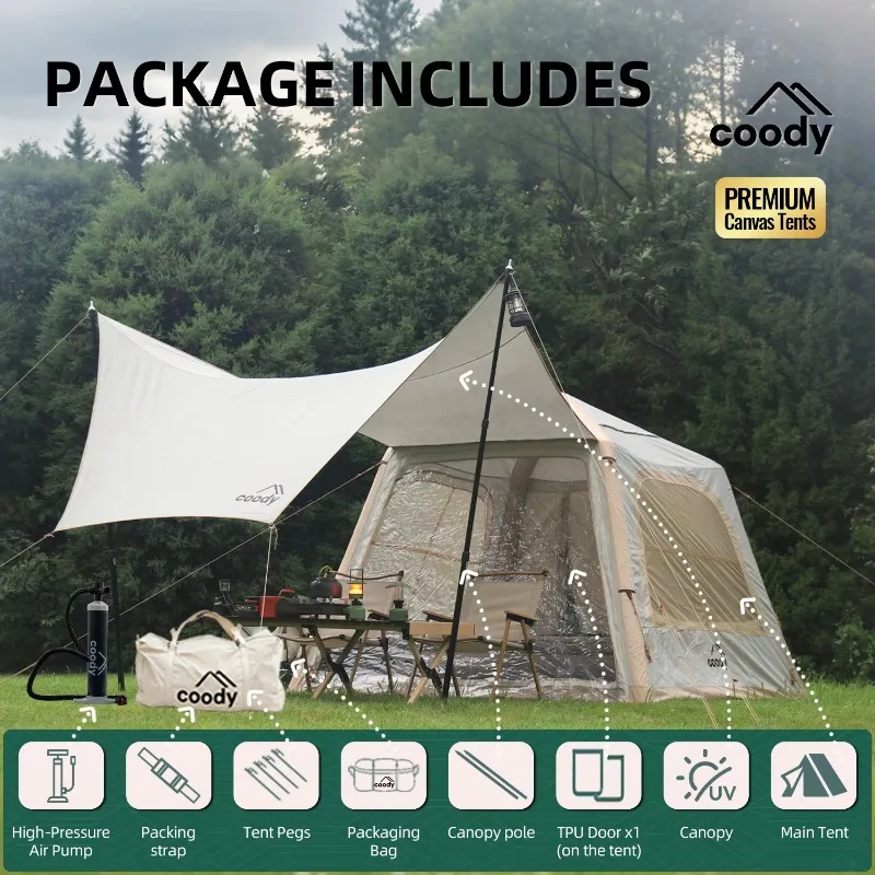 

YTYIN 5.8 Air Tent-Beige Hot Sale Luxury Portable Inflatable Camping Air Tent Outdoor Tent Air Tent For Sale