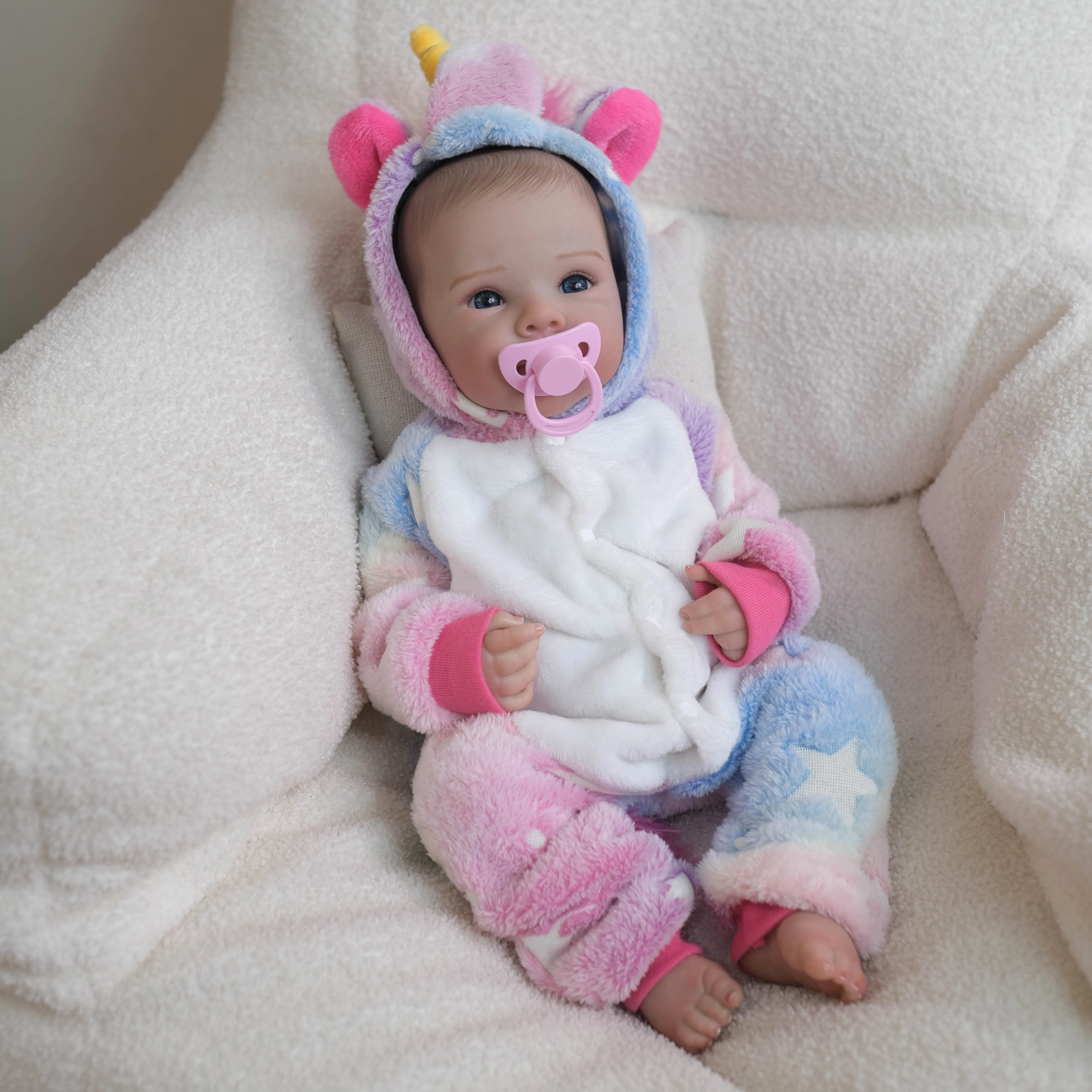 NPK 18inch Lifelike Bettie Reborn Toddler Doll with Soft Body Newborn Simulation Hand-Painted 3D Vein Detail