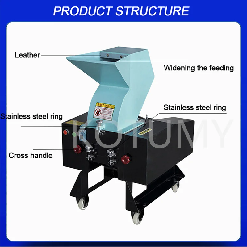 220V/380V Plastic Crusher Machine  Powerful ABS Crusher Industrial Multifunctional Side Feeder Plastic Crusher Machine