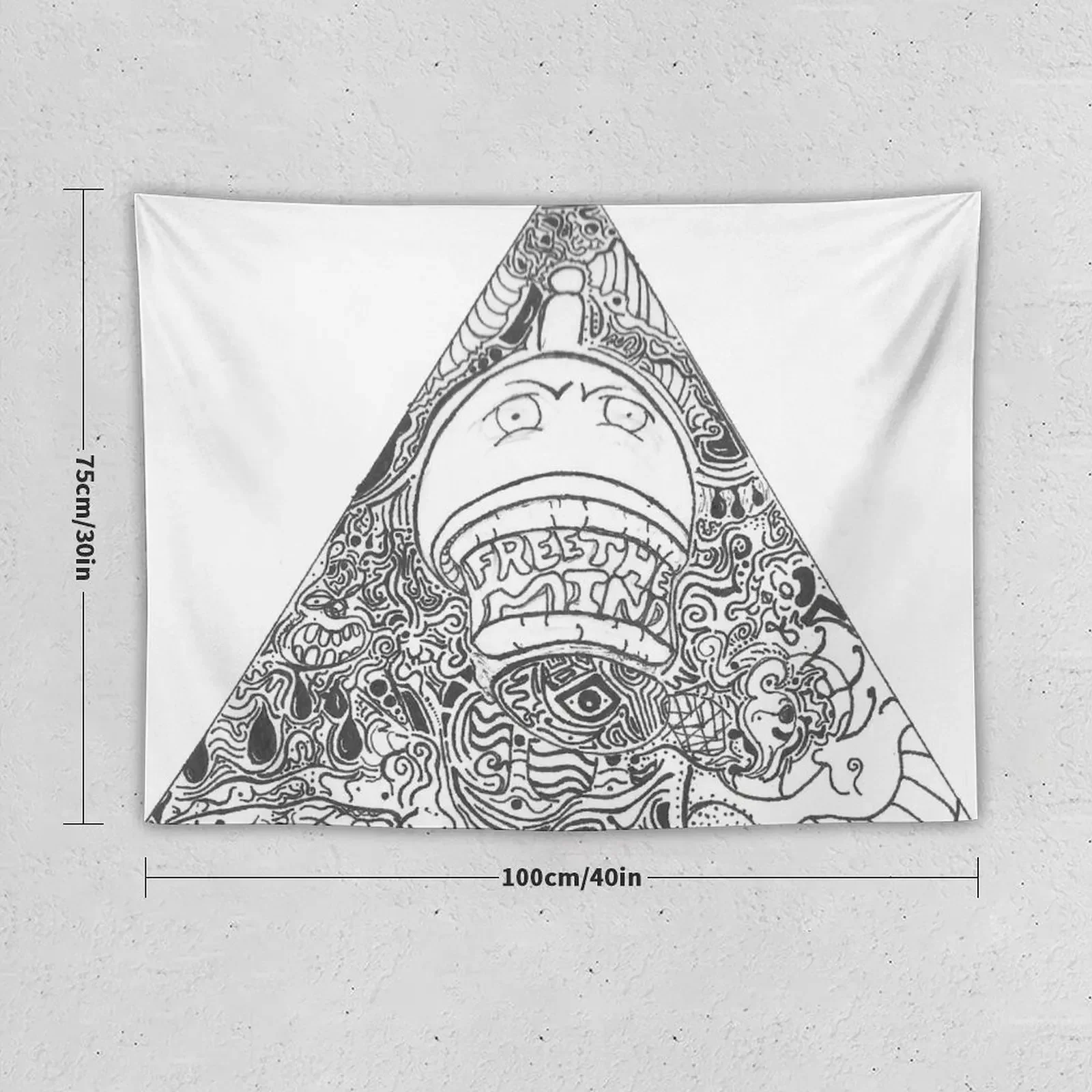 Free The Mind Triangle Shaped Art From The Other Side Tapestry Decorative Wall Mural Room Decorations Aesthetic Tapestry