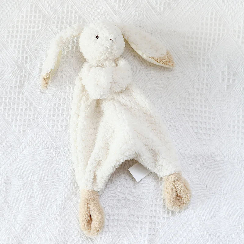 Cute Bunny Security Blanket for Baby Lovely Stuffed Animal Toys Soft Rabbit Blankie for Newborn