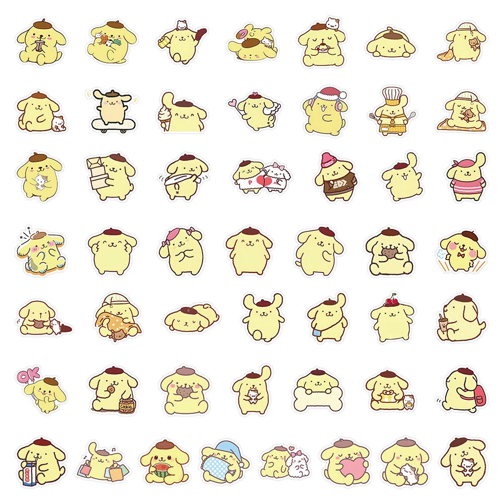 10/30/50 Stuks Sanrio Pompom Purin Stickers Schattige Cartoon Sticker Voor Kinderen Speelgoed Diy Waterfles Laptop Telefoon Anime Graffiti Stickers