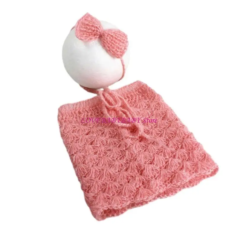 

2pcs младенческая фотография реквизит для мохерской юбки лук