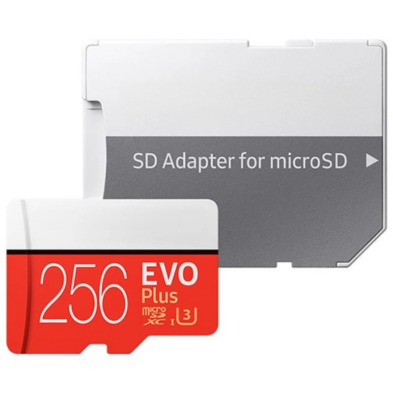Tarjeta de Memoria Flash MicroSDXC Samsung U3 EVO Plus de 256 GB de Alta Velocidad 4K con Adaptador