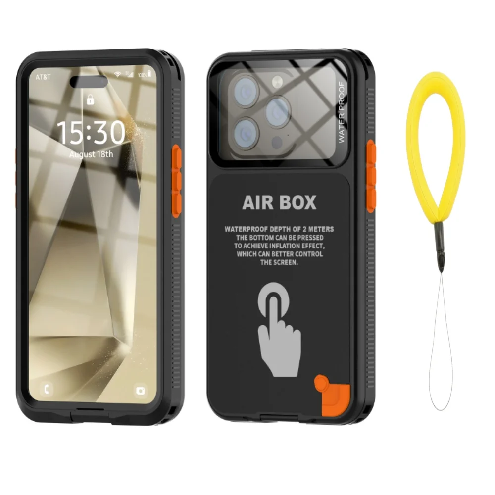 

IP68 universal 6.1/6.7-inch waterproof phone case, shockproof, suitable for iPhone series, touch-enabled, with floating ring