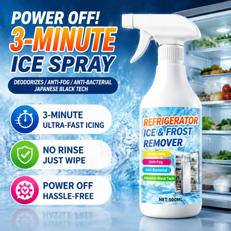 High Efficiency Defrost Deice Spray Keeps Fridge Fresh Odor Free Quick Easy Refrigerator Cleaner Freezer Defroster for Home