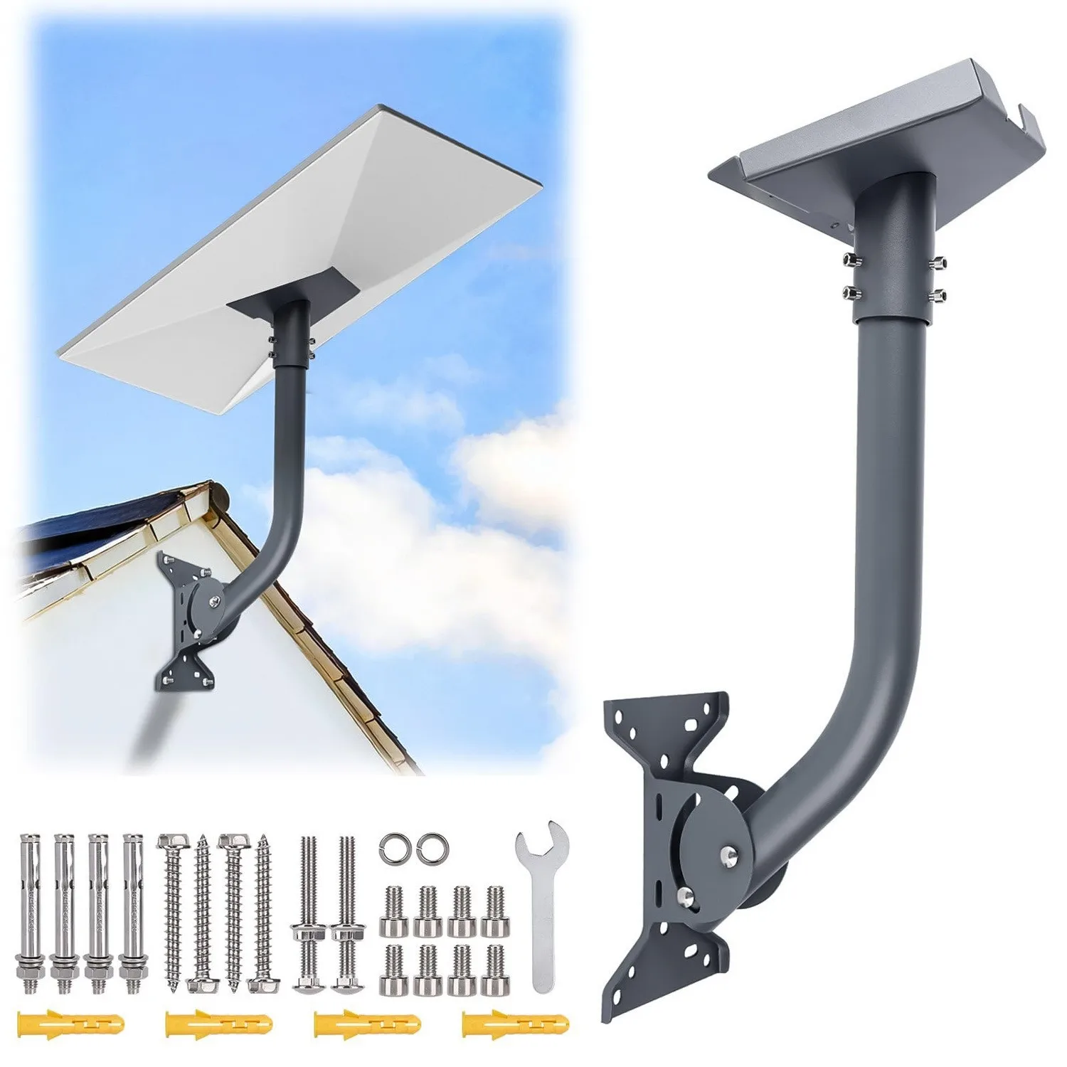 V3 Adjustable Elbow Pipe Bracket Roof & Floor Mount Outdoor Marine Support