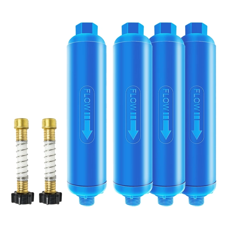 

RV Camper Inline Water Filter, 4 Packs Marine Garden Camping Water Hose Filter Accessories For Boat Trailer Gardening