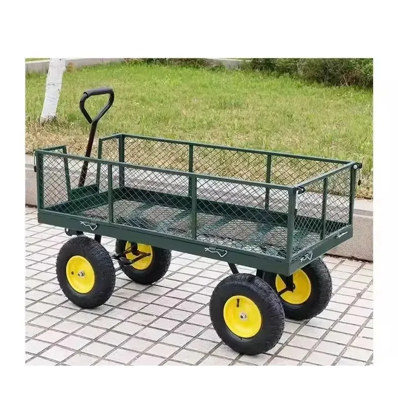 JX-29 Large Four-Wheel Trailer Sweet Potato Cart Net Cart Elevated Stall Camping Transport Cart view 5