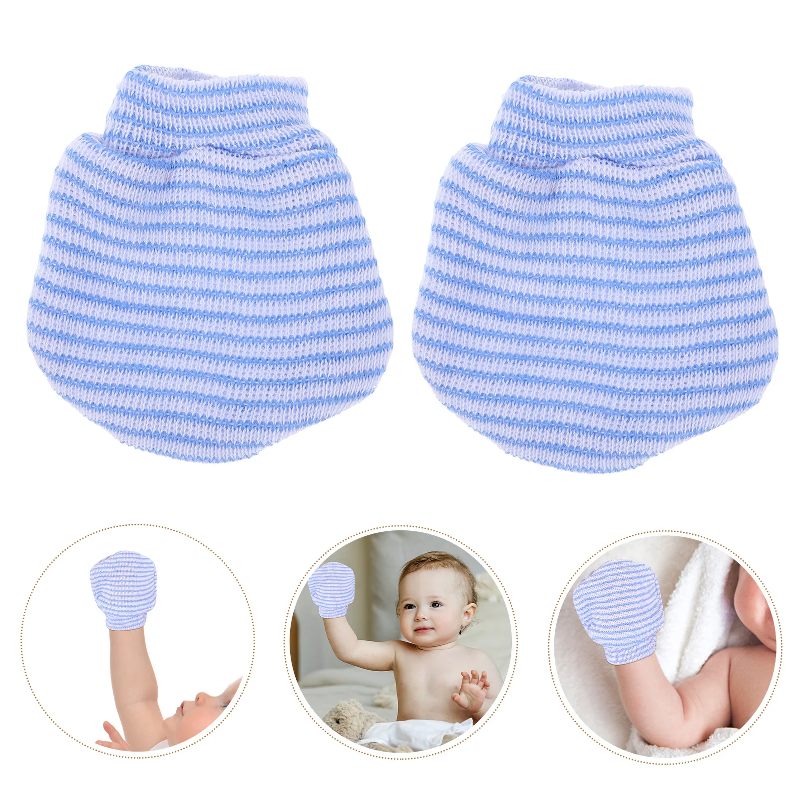 1Pair Baby Gloves Newborn No Scratch Mittens Infant Knit Winter Hand Gloves Soft Cotton Mittens for Boys Girls