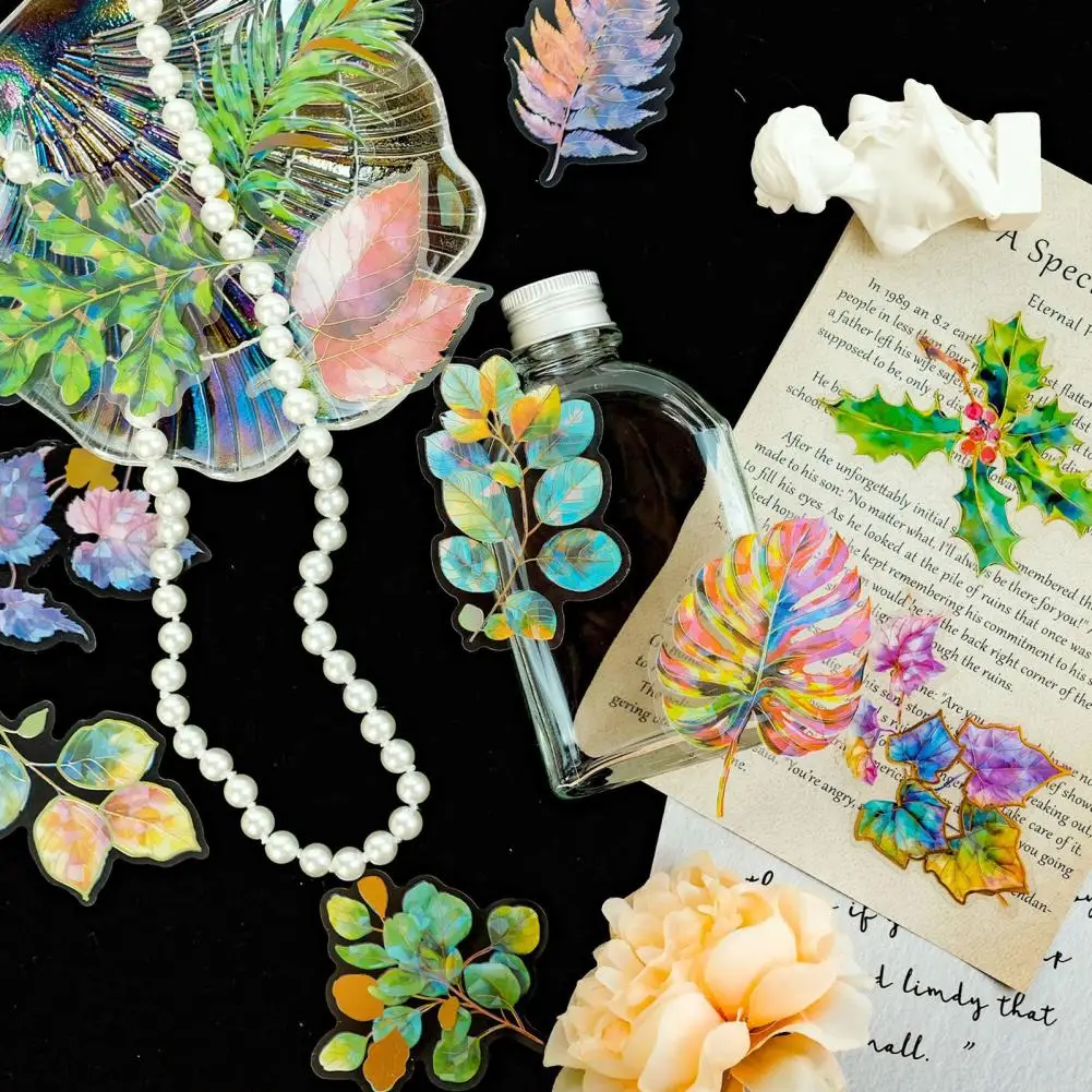 Calcomanías de hojas tropicales, pegatinas con forma de hojas de otoño, juego de cubiertas de ventana para niños, suministros de fiesta en casa para aula, reutilizables para niños pequeños