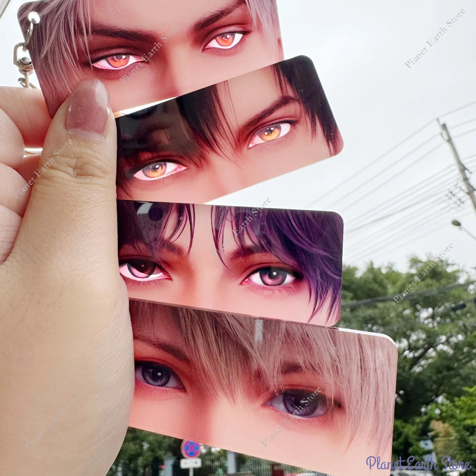 Game Love and Deepspace Xavier Zayne Rafayel Sylus Cosplay Key Chain Bookmarks Acrylic Eye Card Keychain Backpack Pendant