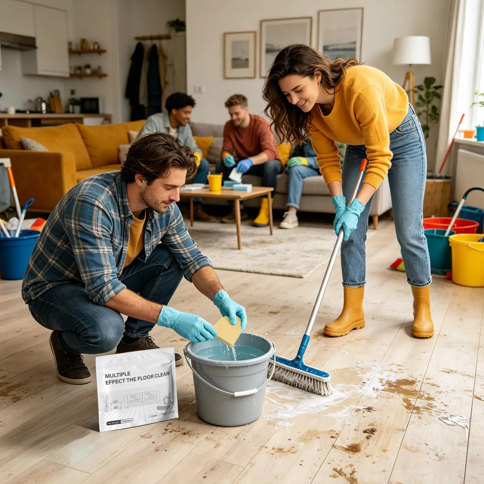 Multi-Effect Floor Cleaning Tablets Fragrance retention Cleaning and mopping Dissolvable Cleaning Sheets Brightening