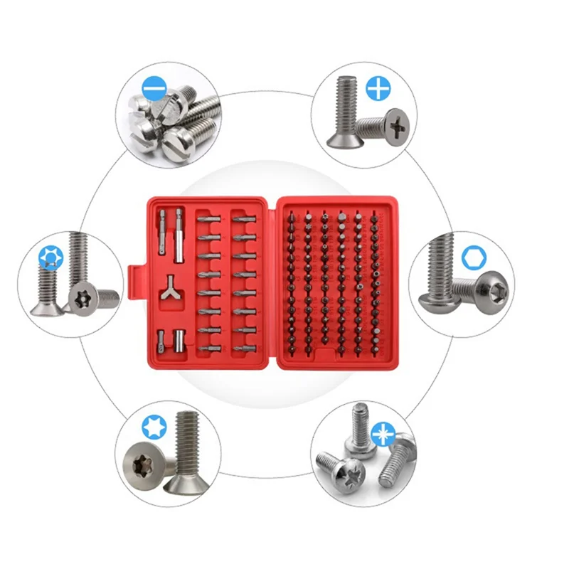 105-Piece Screwdriver Set Plum Hexagon Screwdriver Screwdriver Screwdriver Socket Toolbox Durable Easy Install