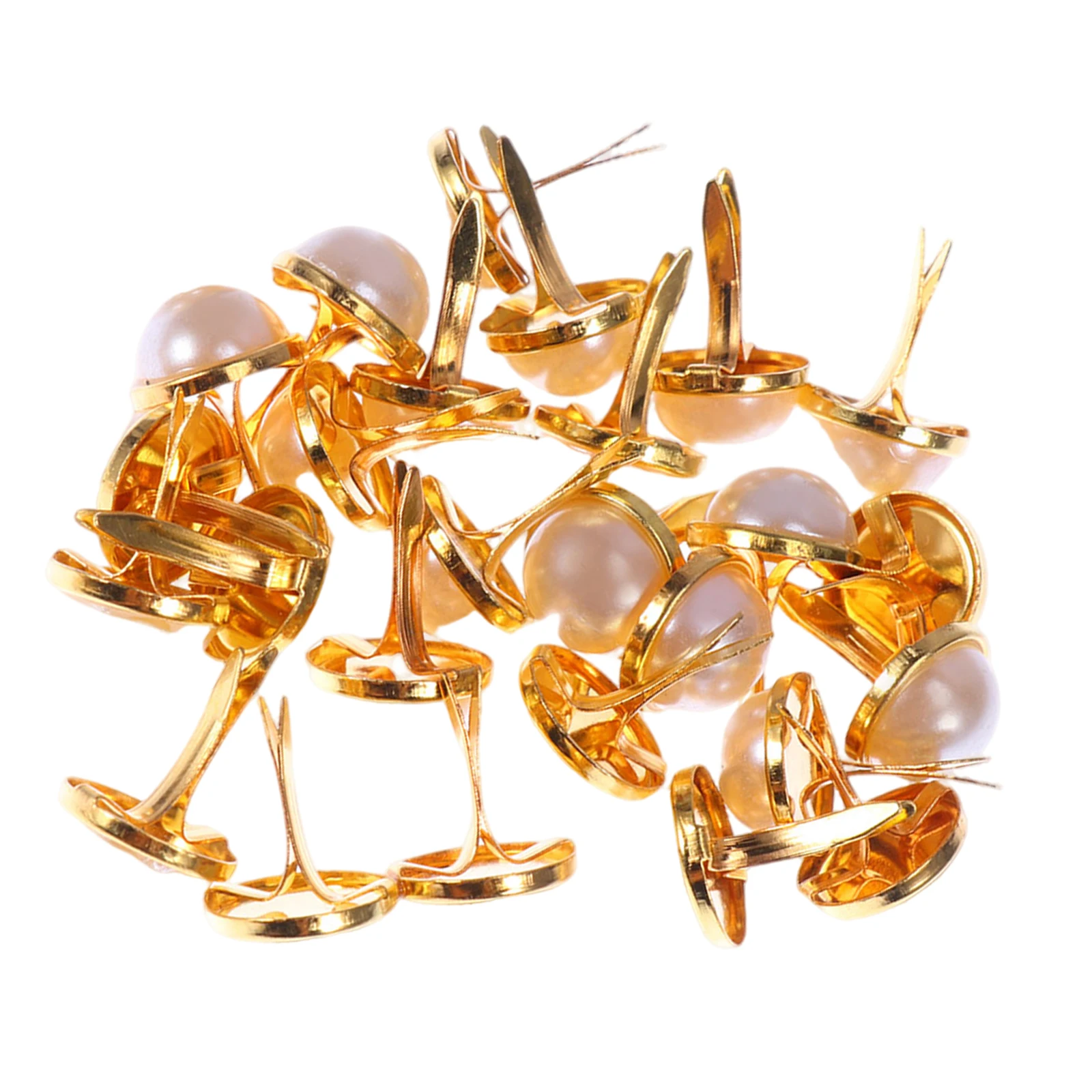 

120pcs Half Round Pearl Brads 12Mm Golden Mini Metal Brads For Crafts Scrapbooking Diy Clothing Decoration Fasteners